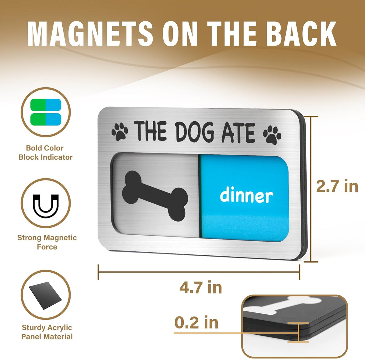 EliteSign magnetic pet meal tracker mounting options on kitchen wall