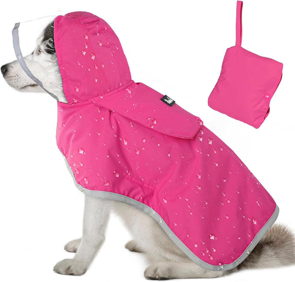 Lukovee Dog Raincoat, Adjustable Dog Rain Jacket with Clear Hooded Double Layer for Large Medium Small Dogs Puppies, Waterproof Rain Coat Poncho with Reflective Storage Pocket & Rim (Yellow, L) - Image 15