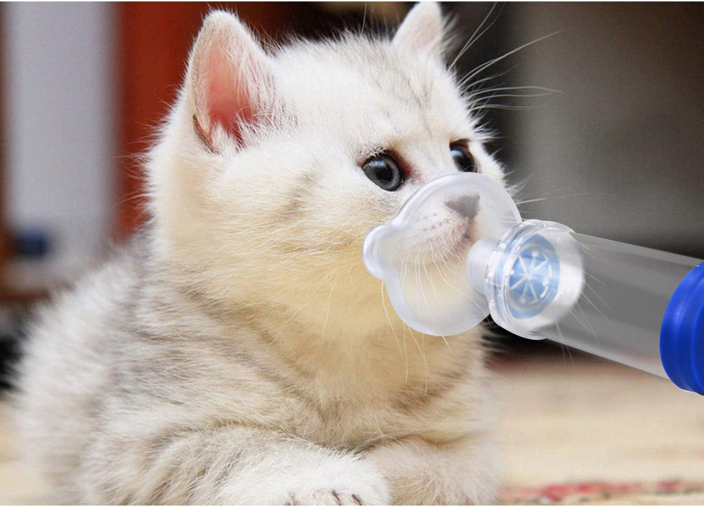 Nicehel dog and cat inhaler device showcasing the universal adapter for metered dose inhalers.