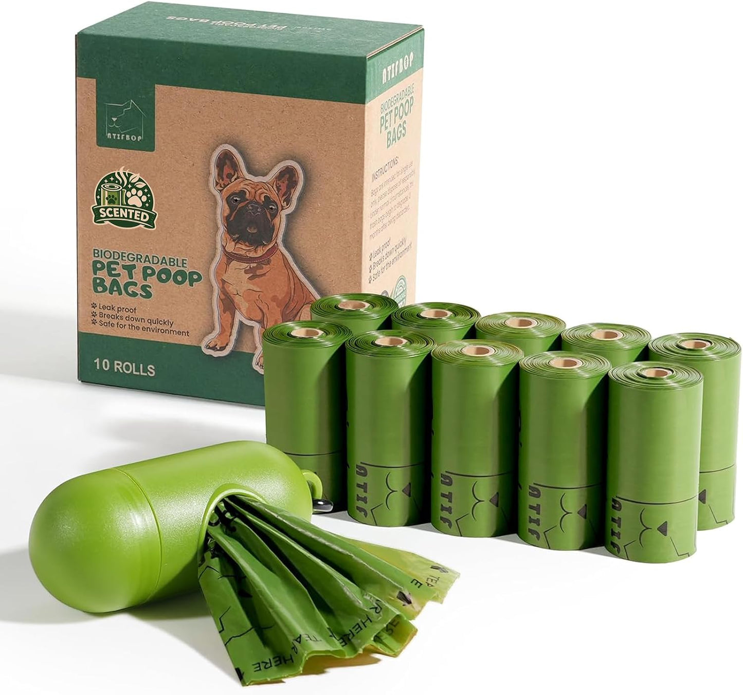 ATIFBOP Biodegradable Dog Poop Bags Rolls 360 Count Scented, Leak Proof and Extra Thick Waste Bag Refill (Scented) - Image 11