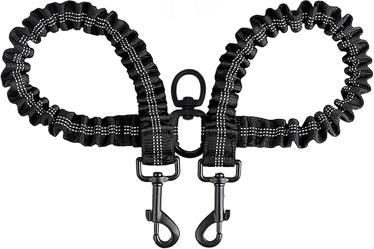 BAOBOTE Pet Double Dog Leash, Shock Absorbing Reflective Bungee Lead Walk 2 Dogs with Ease, 360 degrees Swivel No Tangle Double Dog Walking & Training Leash, Dual Dog Leashs for 6-120lbs Dogs (Pink) - Image 9
