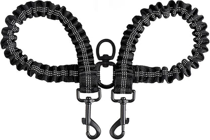 BAOBOTE Pet Double Dog Leash, Shock Absorbing Reflective Bungee Lead Walk 2 Dogs with Ease, 360 degrees Swivel No Tangle Double Dog Walking & Training Leash, Dual Dog Leashs for 6-120lbs Dogs (Pink) - Image 9