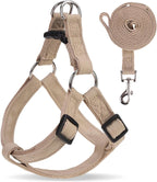 BINGPET Dog Harness Collar Leash Set,Adjustable No Pull Escape Proof Small Dog Harness,Classic Plaid Puppy Harness and Leash Set for Small Medium Large Dogs Training Easy Walk Running(Beige,M) - Image 14