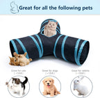 Demonstration of the lightweight Bigladious pet tunnel folded completely flat and secured with its elastic band.