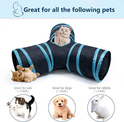 Demonstration of the lightweight Bigladious pet tunnel folded completely flat and secured with its elastic band.