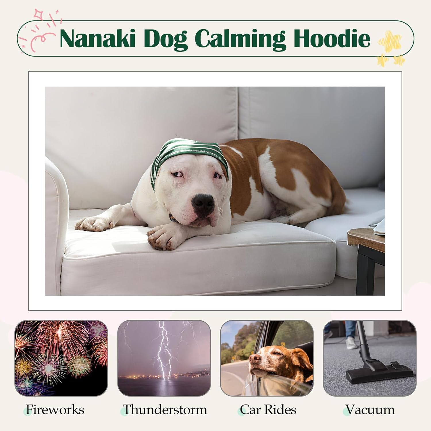 Nanaki dog grooming ear wrap for hematoma protection close up shot