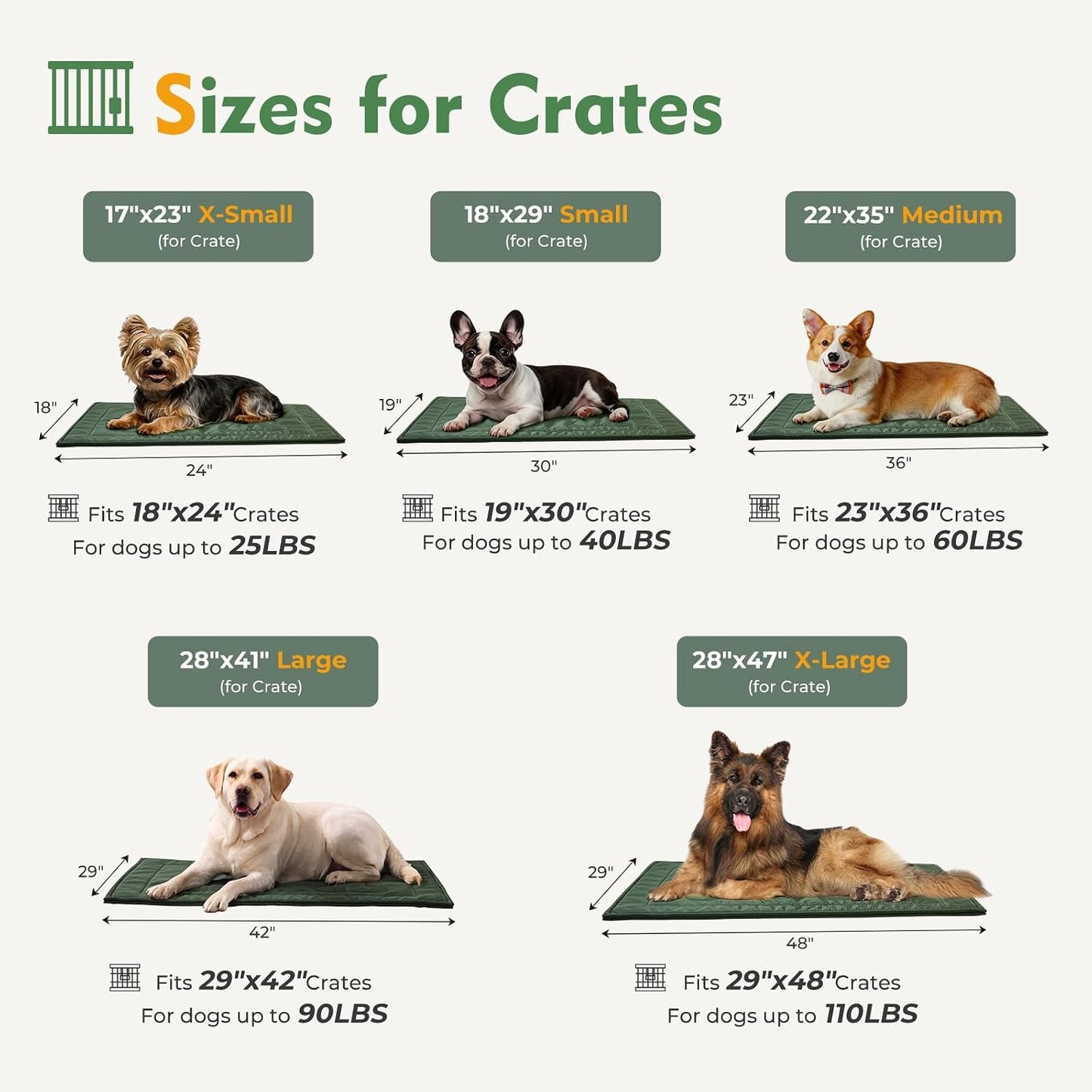 Green indestructible dog bed mat bone stitching