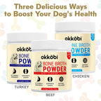 Gently powdered beef bone broth mix for canine wellness