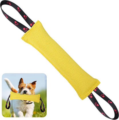 ToLanbbt Dog Tug Toy, Dog Bite Jute Pillow Pull Toy with 2 Strong Handles, Perfect for Tug of War, Puppy Training Interactive Play, Bite Training Toys for Medium to Large Dogs (Pink Yellow) - Image 9