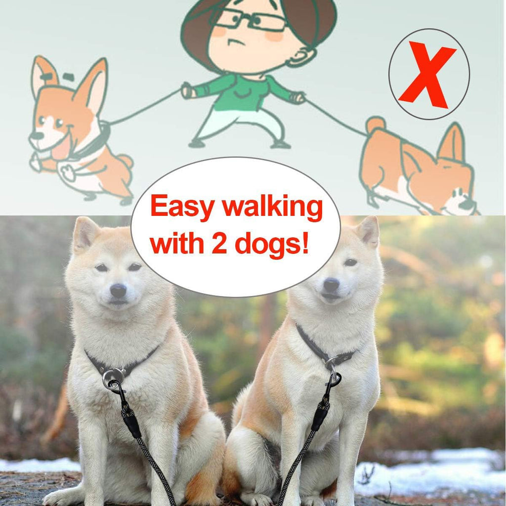 Strong weather resistant dual rope lead splitter for large dogs under tension