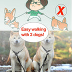 Strong weather resistant dual rope lead splitter for large dogs under tension