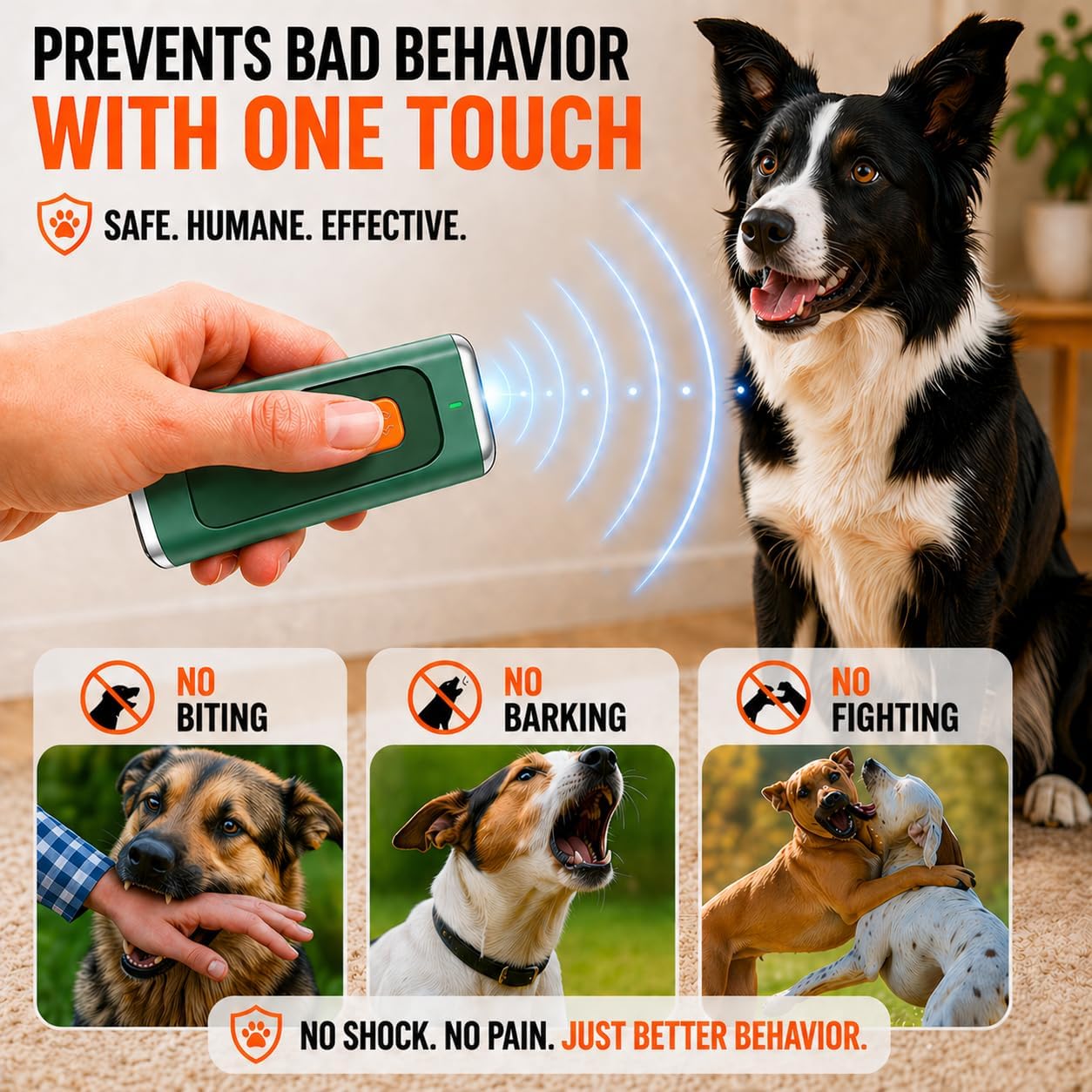 Stopwoofer dog training tool for small medium and large dogs