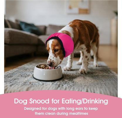 Waterproof snood for long haired dogs to prevent food mess