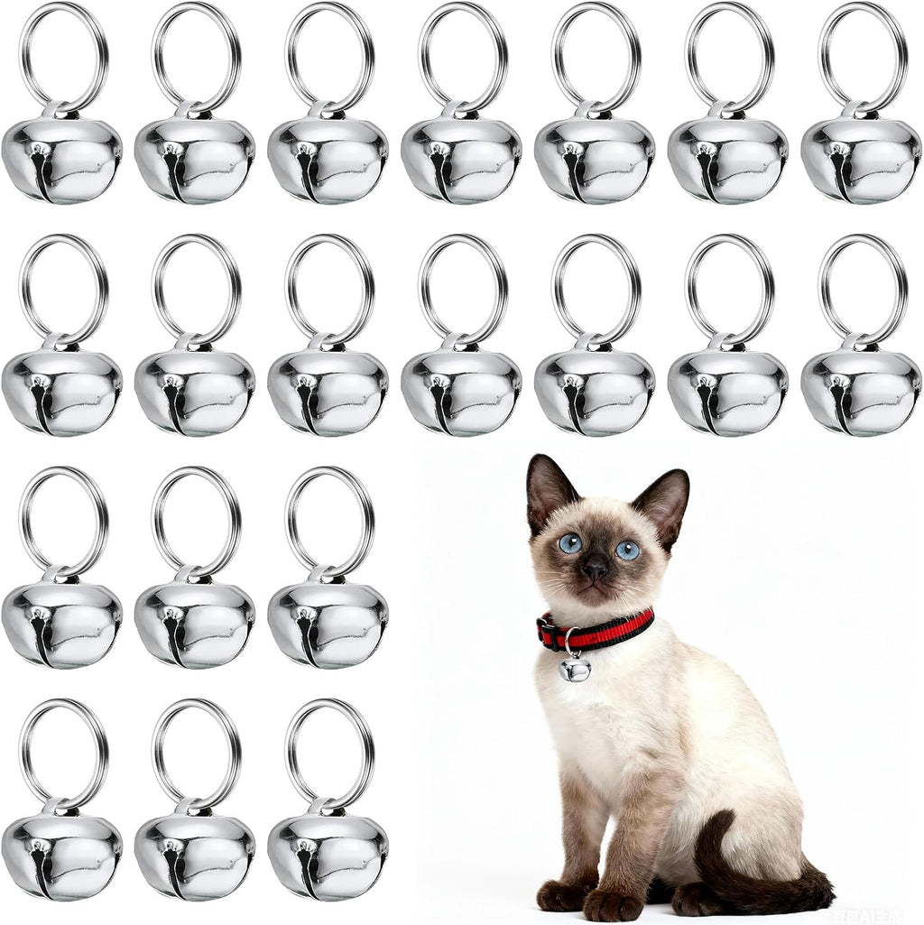 Cat Bells, Small Pets Cross Copper Bells Collars Charm with Key Rings Loud Crisp Sound Anti-Lost - Image 9