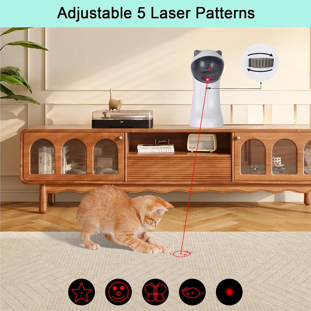 Adjustable light angle mechanism on the automatic pet toy for wall and floor play