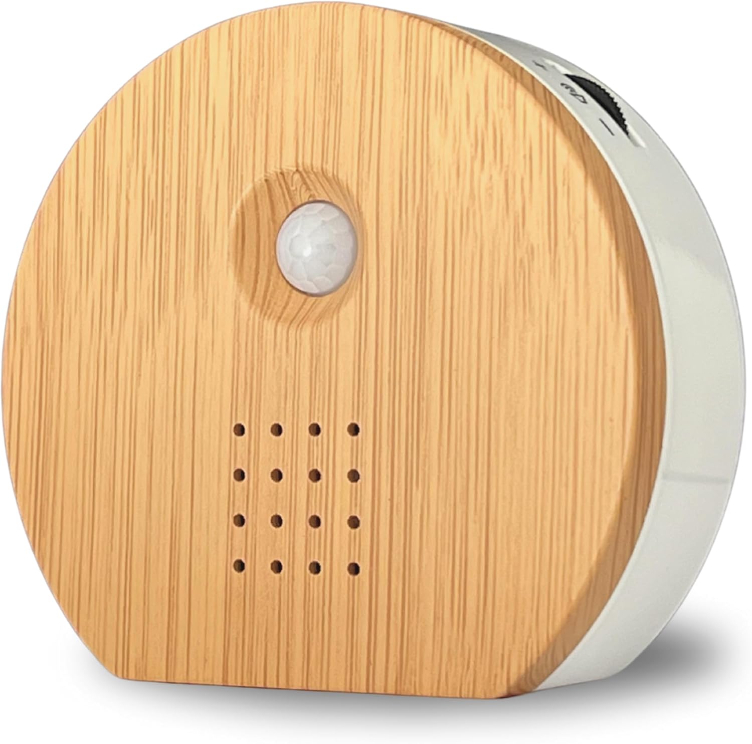 NERRA Bathroom Noise Blocker front view showing elegant wood grain panel privacy device.