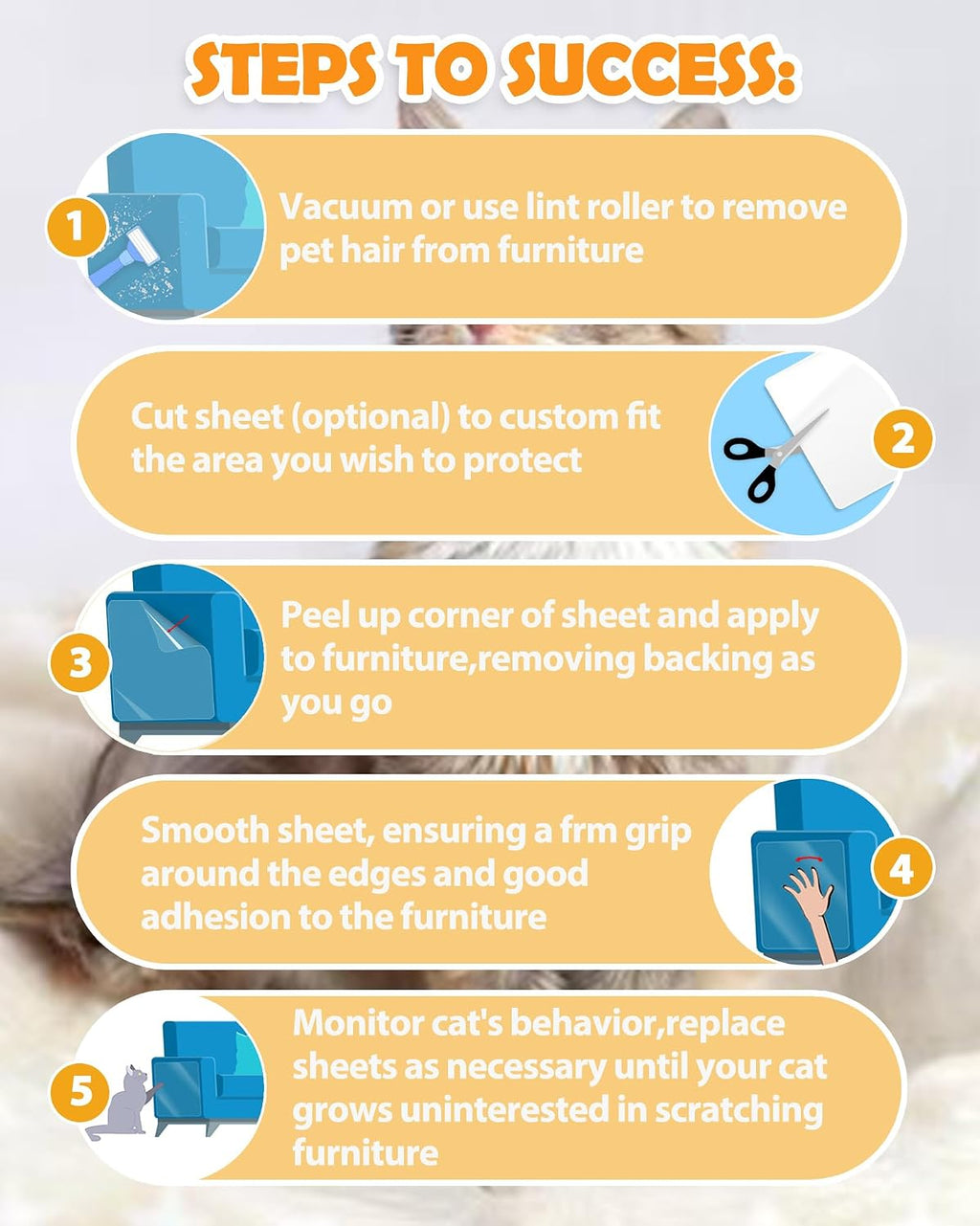 Mazzen 12 pack furniture protection kit for cat owners