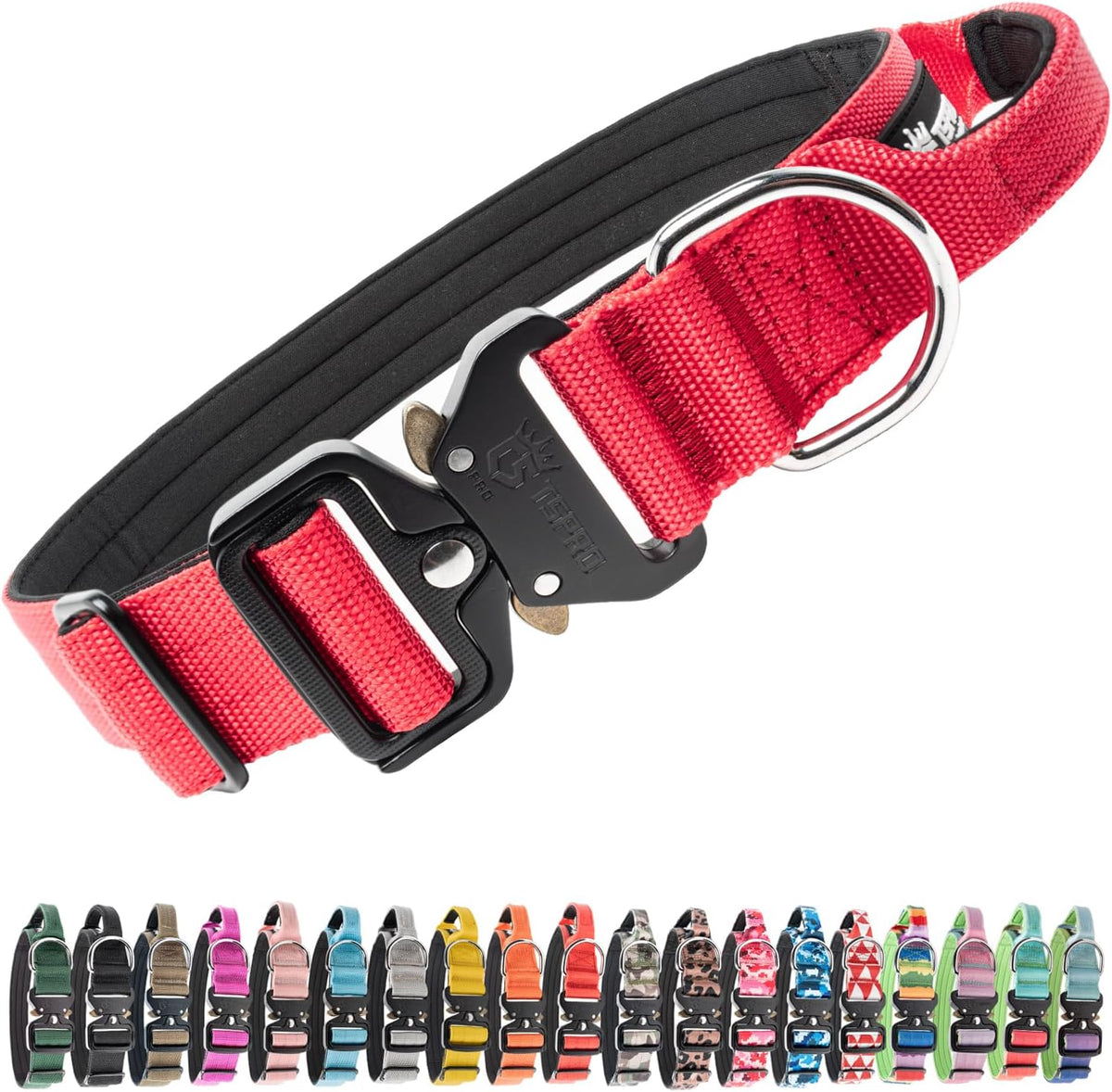 TSPRO Premium Dog Collars Tactical Dog Collar with Handle and Heavy Duty Quick-Release Metal Buckle Durable Thick and Adjustable for Medium to Large Dogs (Orange L) - Image 13