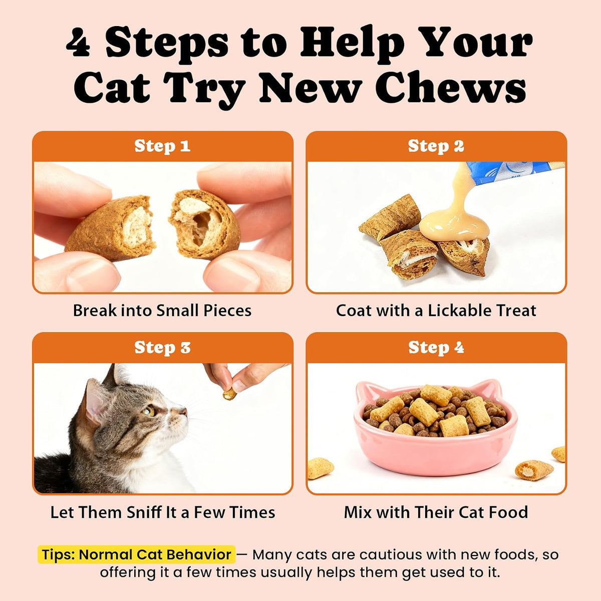Cat Vitamin Treats with L-Lysine & Taurine - 12 Essential Vitamins & 5 Minerals, Cat Multivitamin Supplement for Immune, Joint & Skin Support, Daily Health Formula for Indoor & Senior Cats - 450 Chews - Image 9