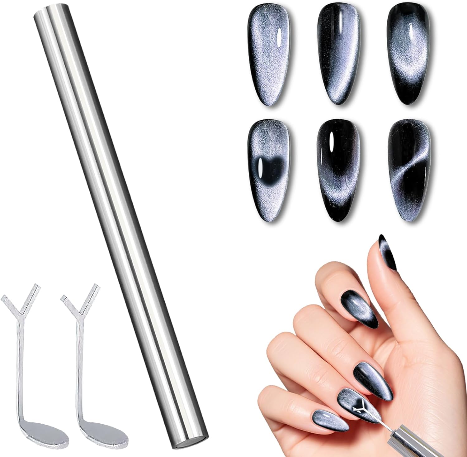Ziratones double-head nail magnet with heart tool front view