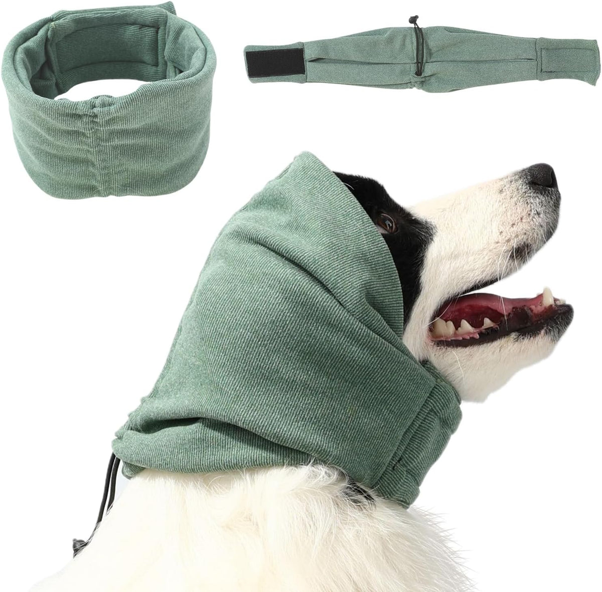Premium imported canine ear protection wrap side profile view