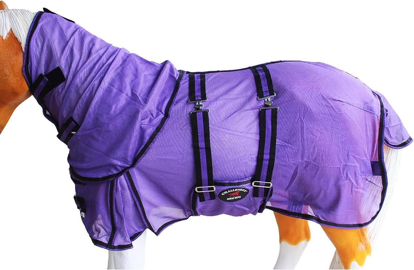 Challenger 60 inch foal summer sheet featuring detachable full neck cover design