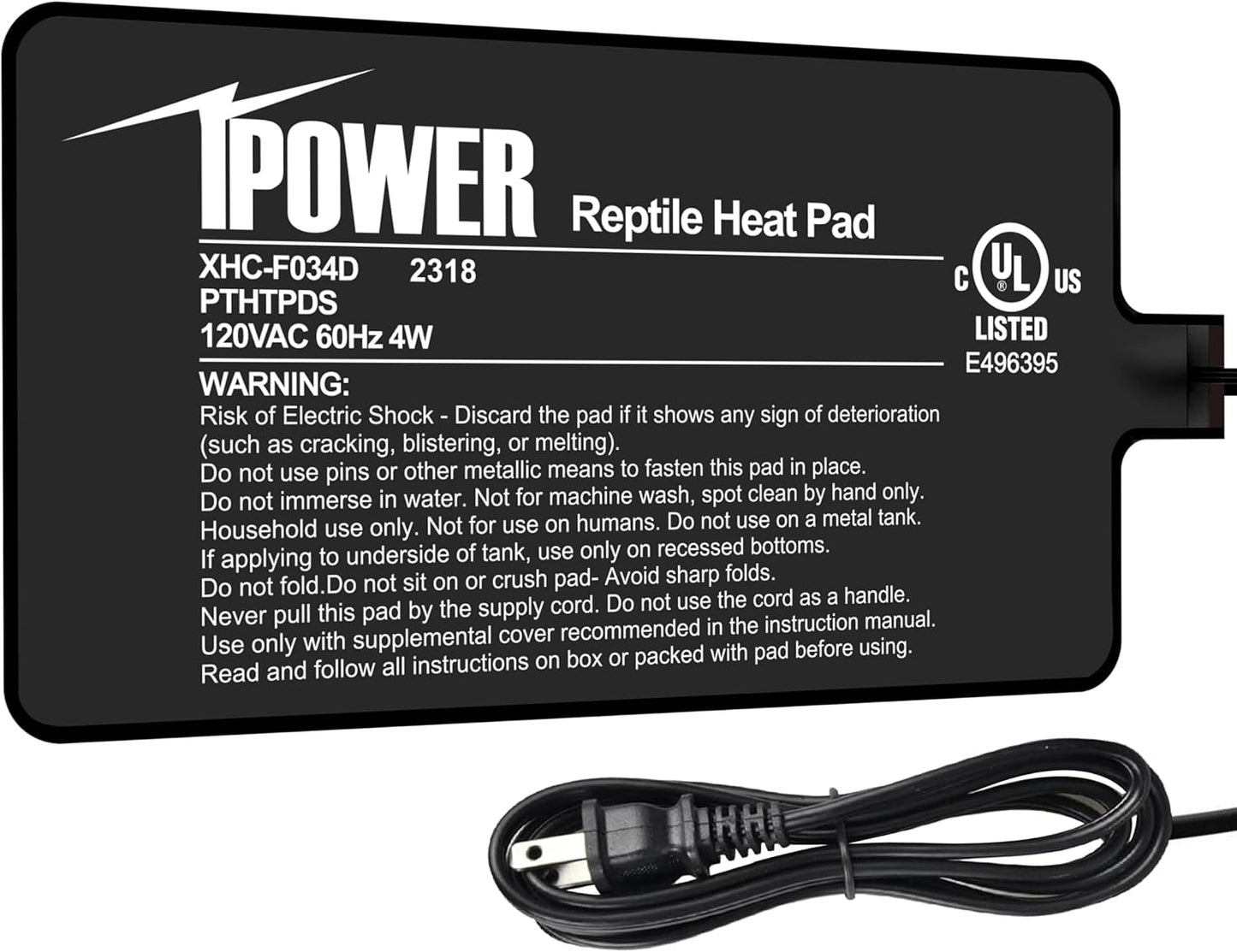 Packaging of iPower USA imported reptile heating equipment