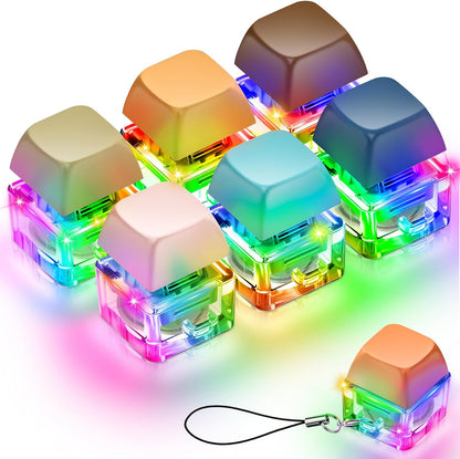 Taiyin mechanical keyboard fidget clicker toy set front view displaying multi-colored keycaps