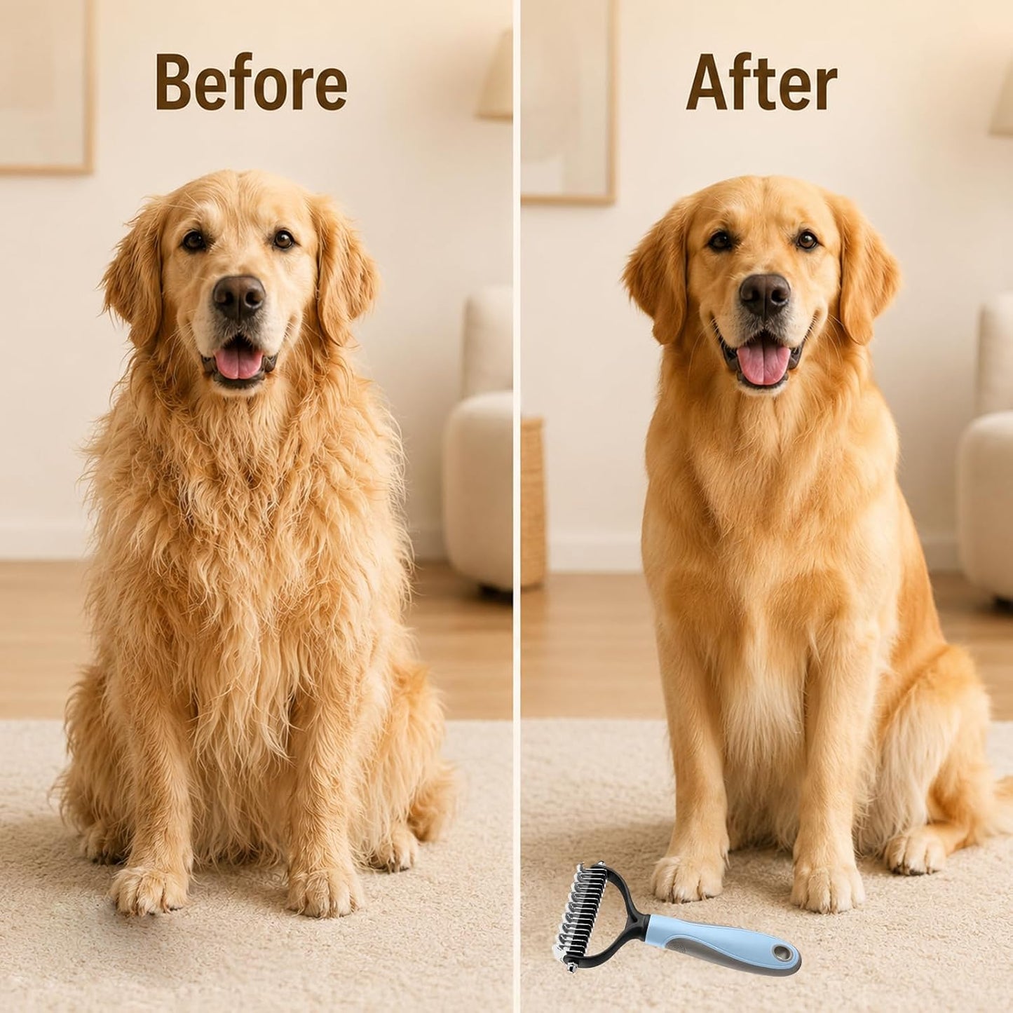 FhodigogoZD dematting comb for dogs and cats packaged product view