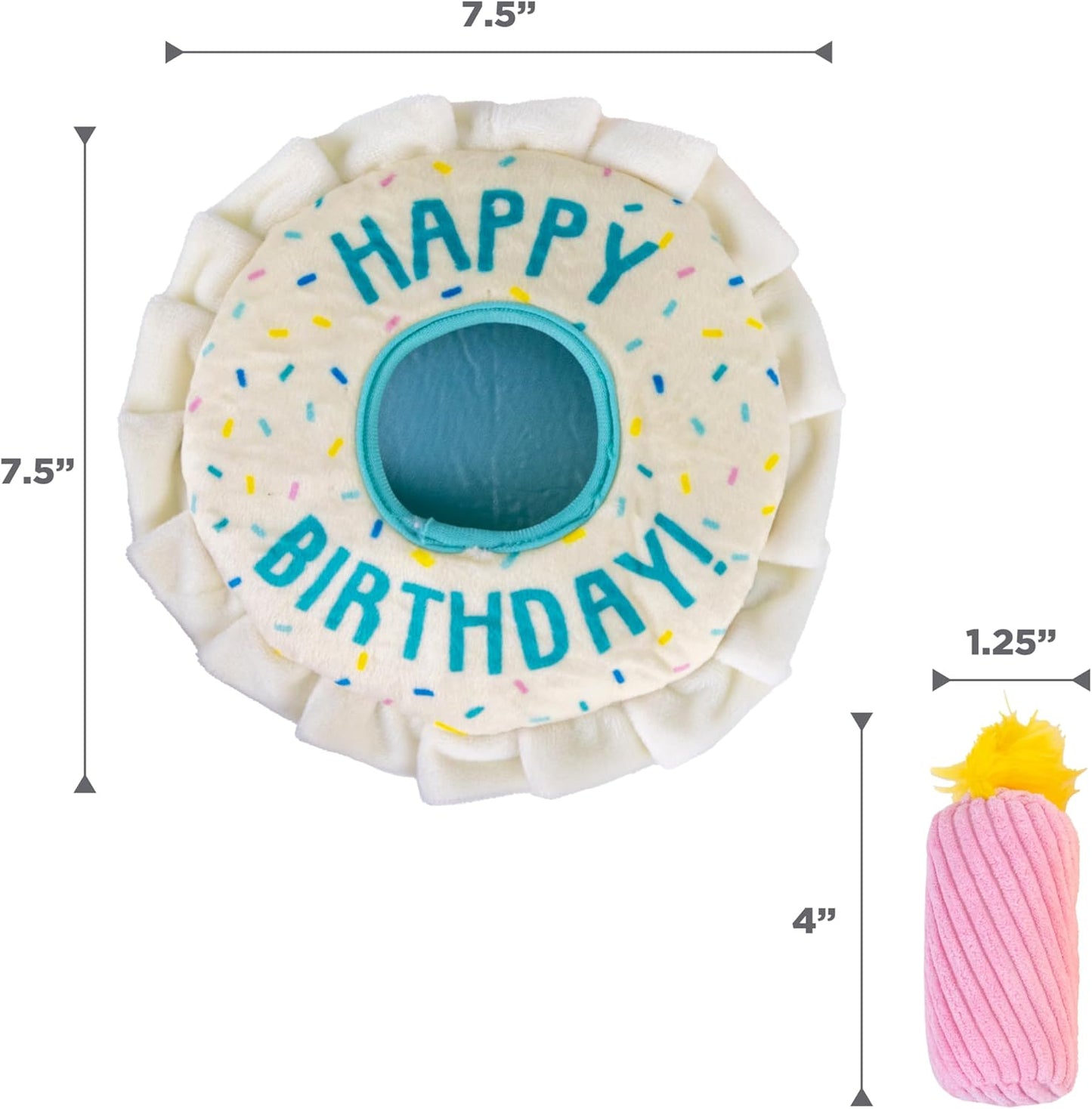 Close up details of the soft durable stitching on the interactive toy