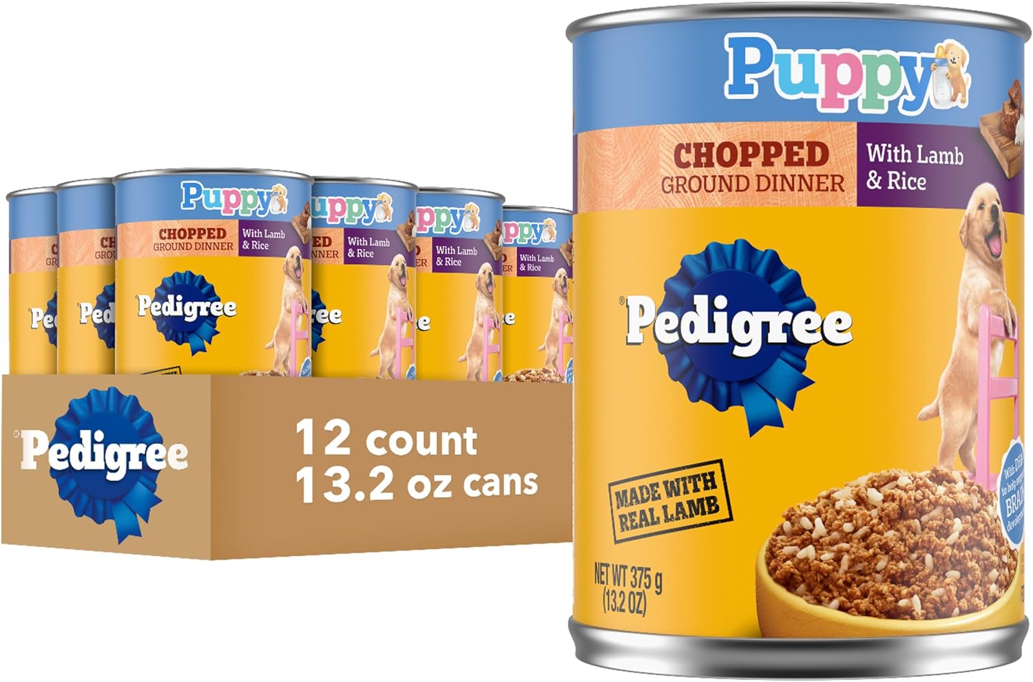 Pedigree Puppy Chopped Ground Dinner Wet Puppy Food with Chicken & Beef, Canned Dog Food, 13.2 oz. Cans, 12 Count - Image 14