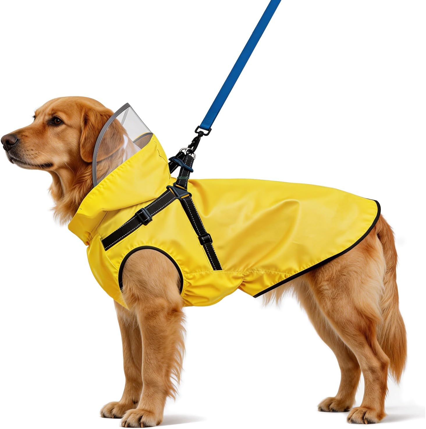 Dog Raincoat: Dog Rain Jacket with Reflective Harness & Removable Hood | Waterproof Dogs Rain Coat Poncho for Large Medium Small Dogs Puppies (Yellow - M) - Image 12