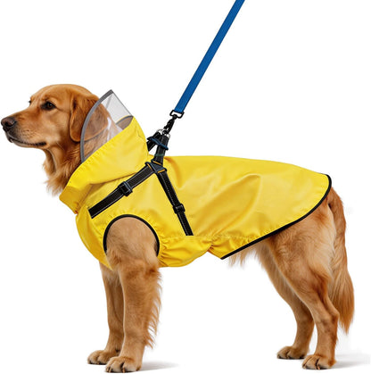 Dog Raincoat: Dog Rain Jacket with Reflective Harness & Removable Hood | Waterproof Dogs Rain Coat Poncho for Large Medium Small Dogs Puppies (Yellow - M) - Image 12