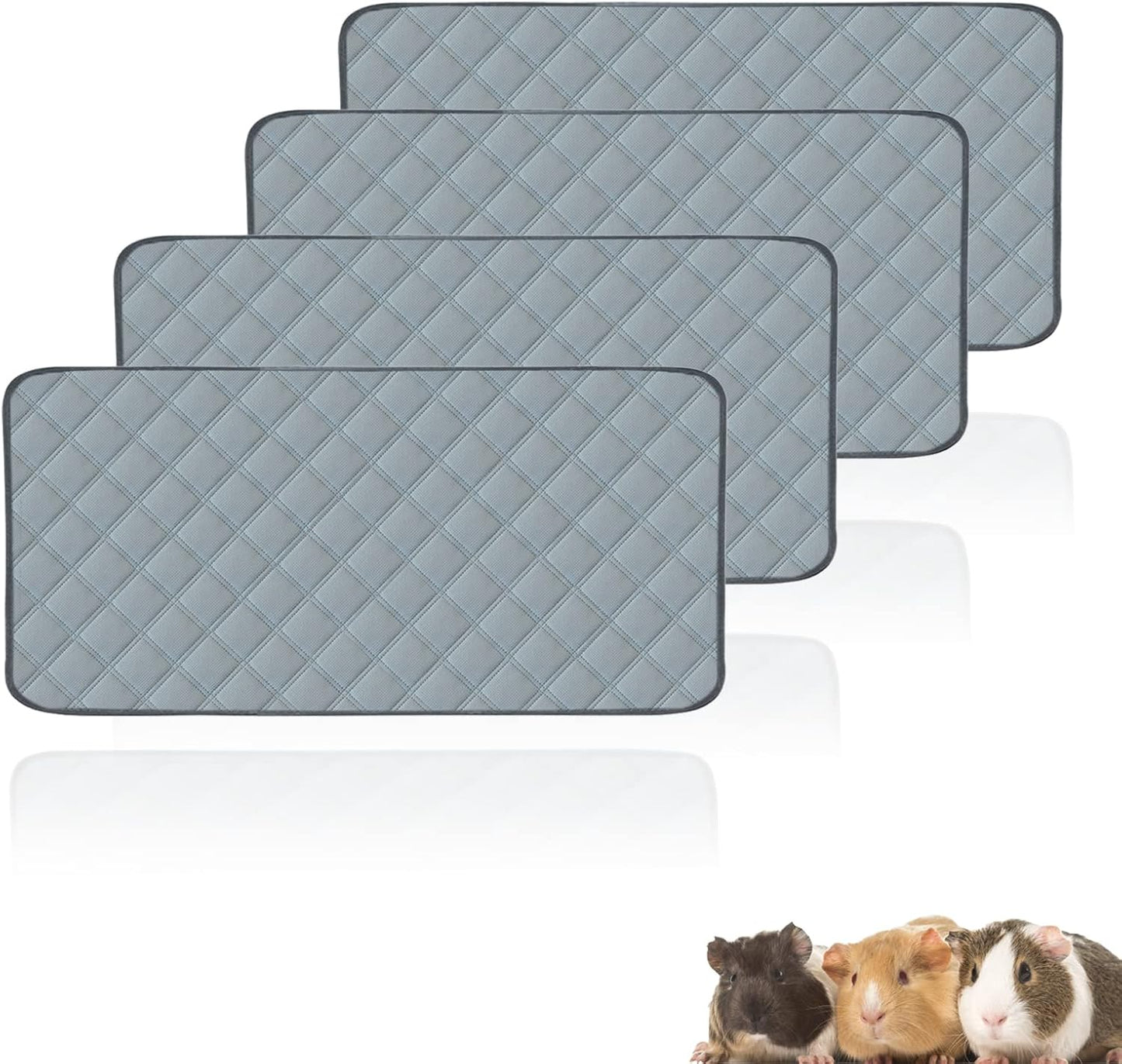 4 Pack Guinea Pig Cage Liners Washable Guinea Pig Bedding Reusable Waterproof Super Absorbent Guinea Pig Pee Pads Anti Slip Mat for Small Animals Rabbit Hamster Rat -28 x 14 Inch - Image 11