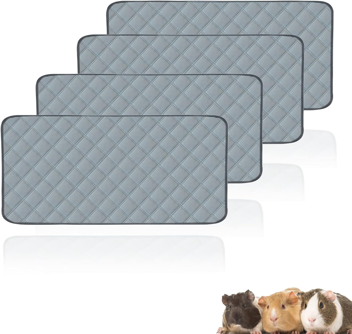 4 Pack Guinea Pig Cage Liners Washable Guinea Pig Bedding Reusable Waterproof Super Absorbent Guinea Pig Pee Pads Anti Slip Mat for Small Animals Rabbit Hamster Rat -28 x 14 Inch - Image 11
