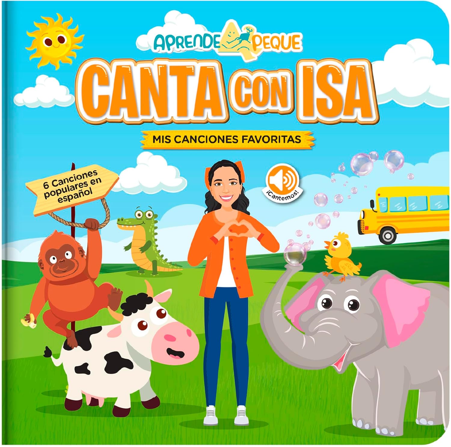 Aprende Peque Canta con Isa musical sound book front cover design