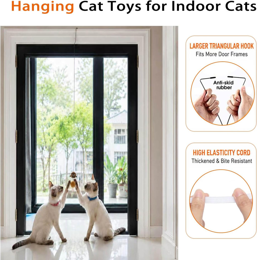 URMYONLY door frame cat string toy displaying the adjustable height mechanism.