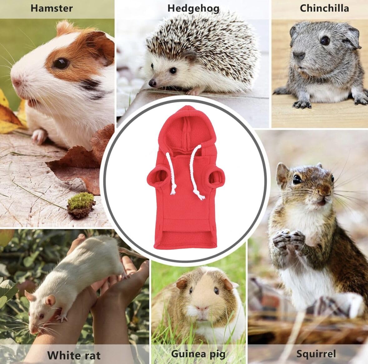 PUMEXFE funny pet squirrel and rat hoodie packaging presentation