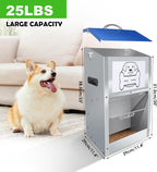 Hizmivos galvanized steel dog feeding machine placed on an outdoor patio floor