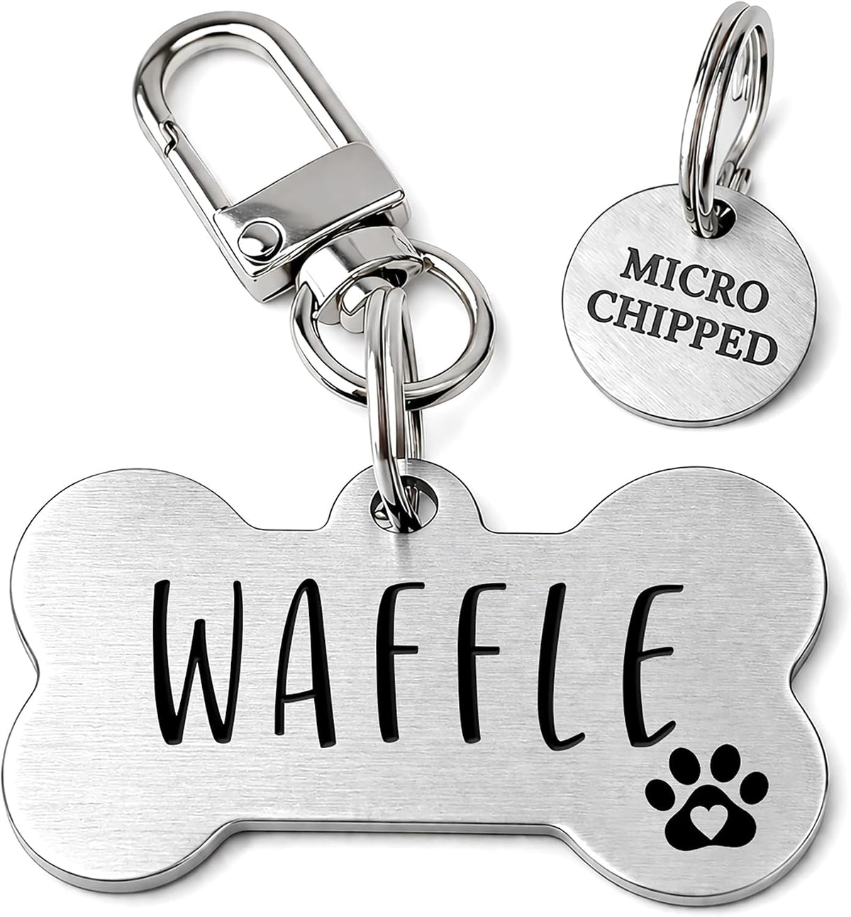Ultra Joys Personalized Dog Tags for Pets - Durable Stainless Steel Customizable Dog Cat ID Tags - Dog Tags for Safety Optional Engraved on Both Sides -Bone Shape Dog Tag Large Size, Black - Image 10