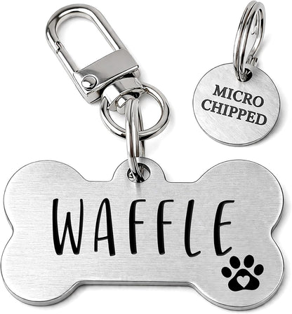 Ultra Joys Personalized Dog Tags for Pets - Durable Stainless Steel Customizable Dog Cat ID Tags - Dog Tags for Safety Optional Engraved on Both Sides -Bone Shape Dog Tag Large Size, Black - Image 10