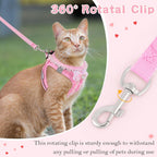 Adjustable pet harness and leash set on a small puppy indoor view