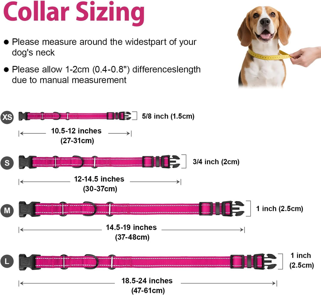Hotpink martingale collar showing breathable neoprene lining.