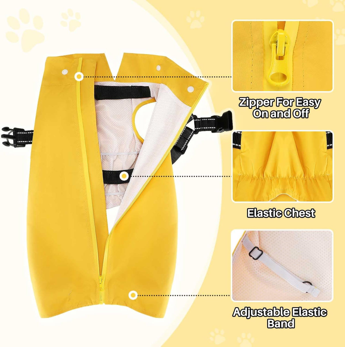 Lukovee double layer rain jacket with the adjustable belly straps laid out flat