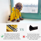 Morezi medium dog raincoat striped lining and adjustable drawstring
