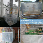 Side view of Asocea adjustable bird cage seed catcher