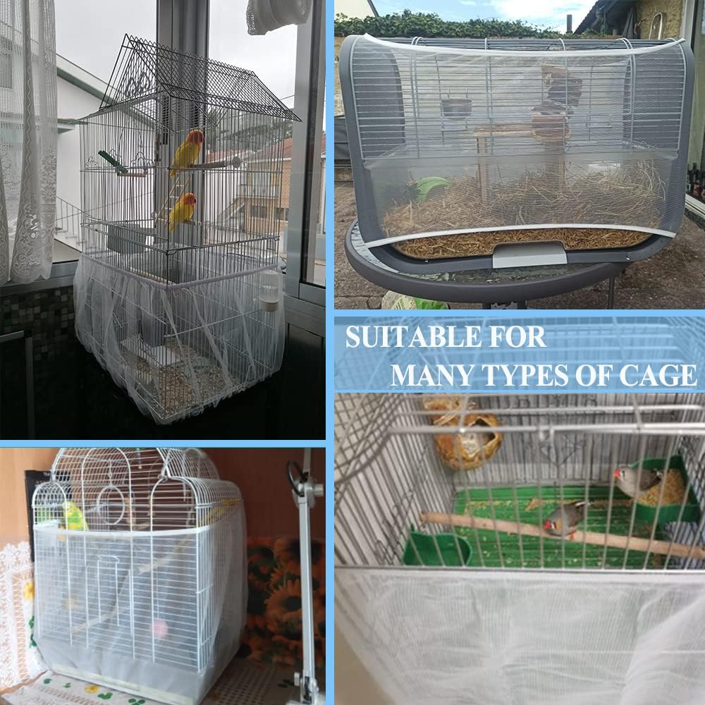 Side view of Asocea adjustable bird cage seed catcher