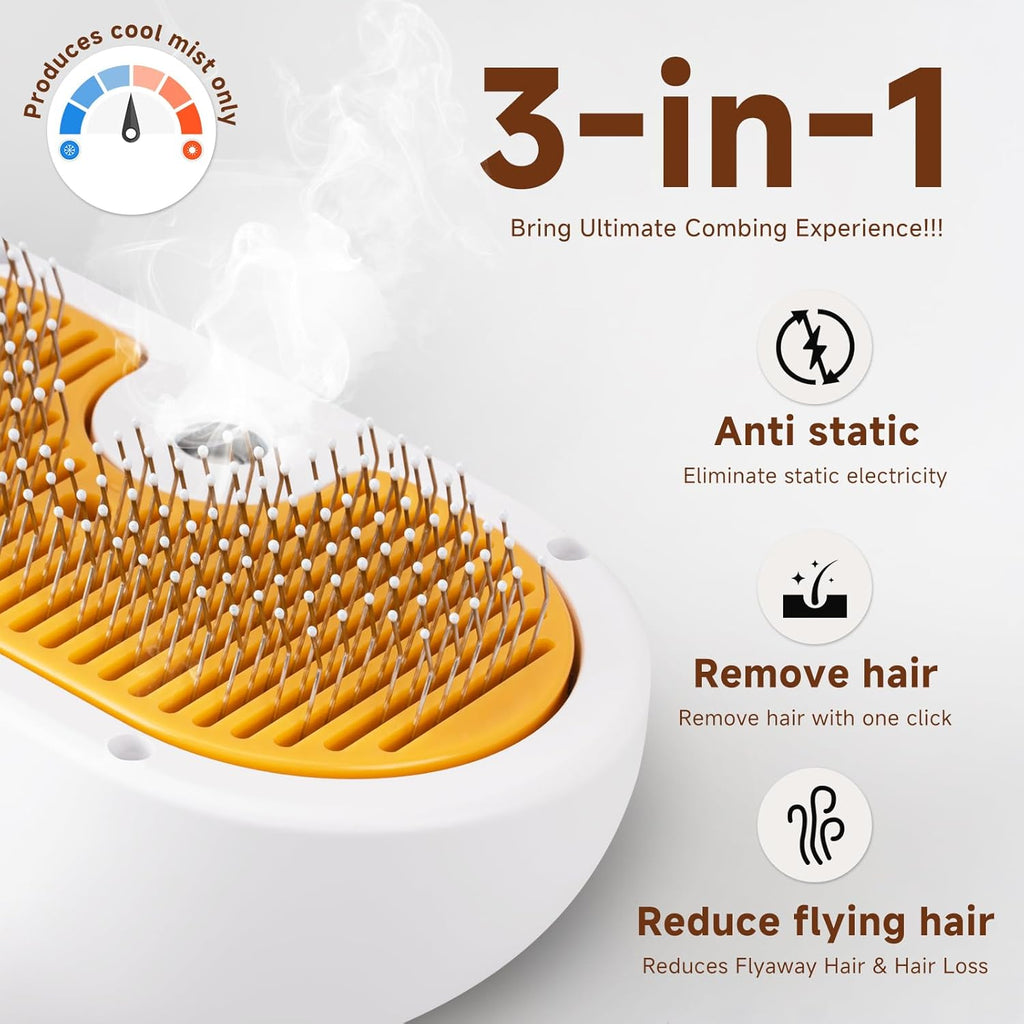 Three in one pet grooming comb for dogs and cats removing loose undercoat fur.