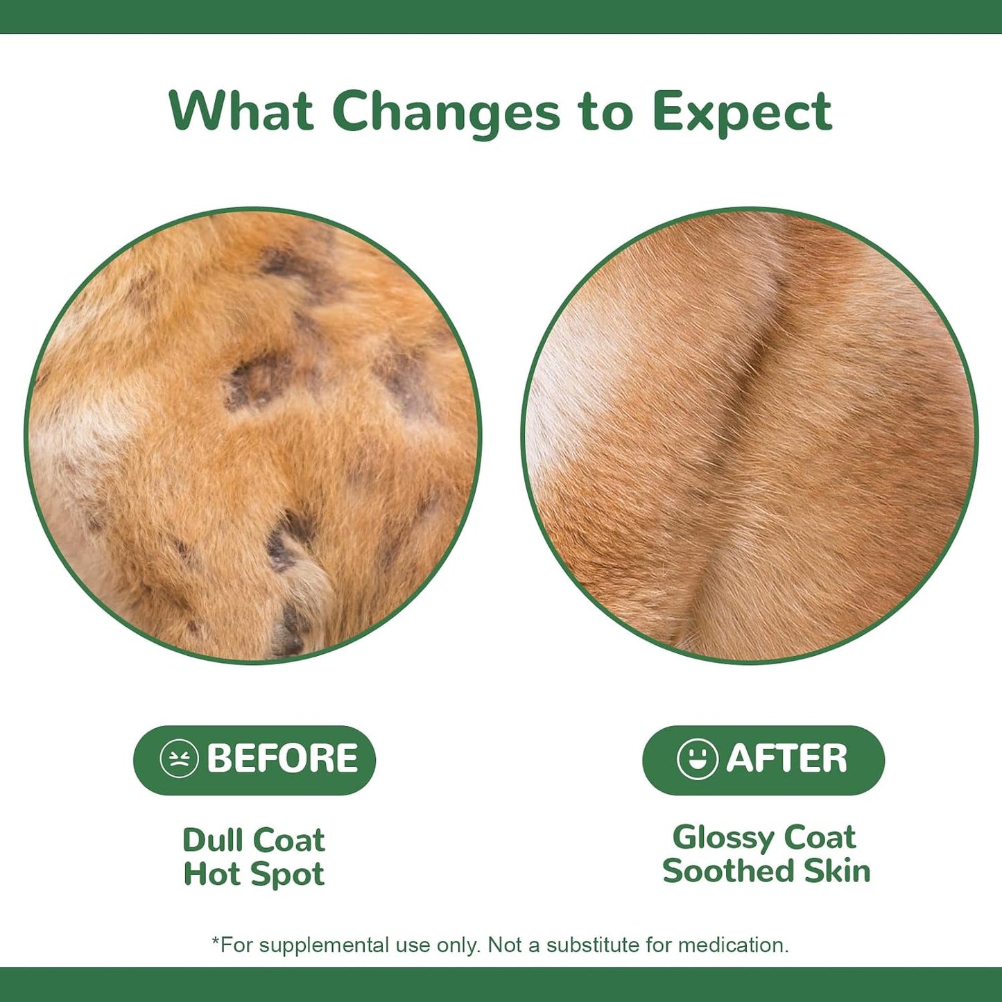 Back label of Vetriuntrix dog allergy supplement with details on probiotics colostrum and omega three.