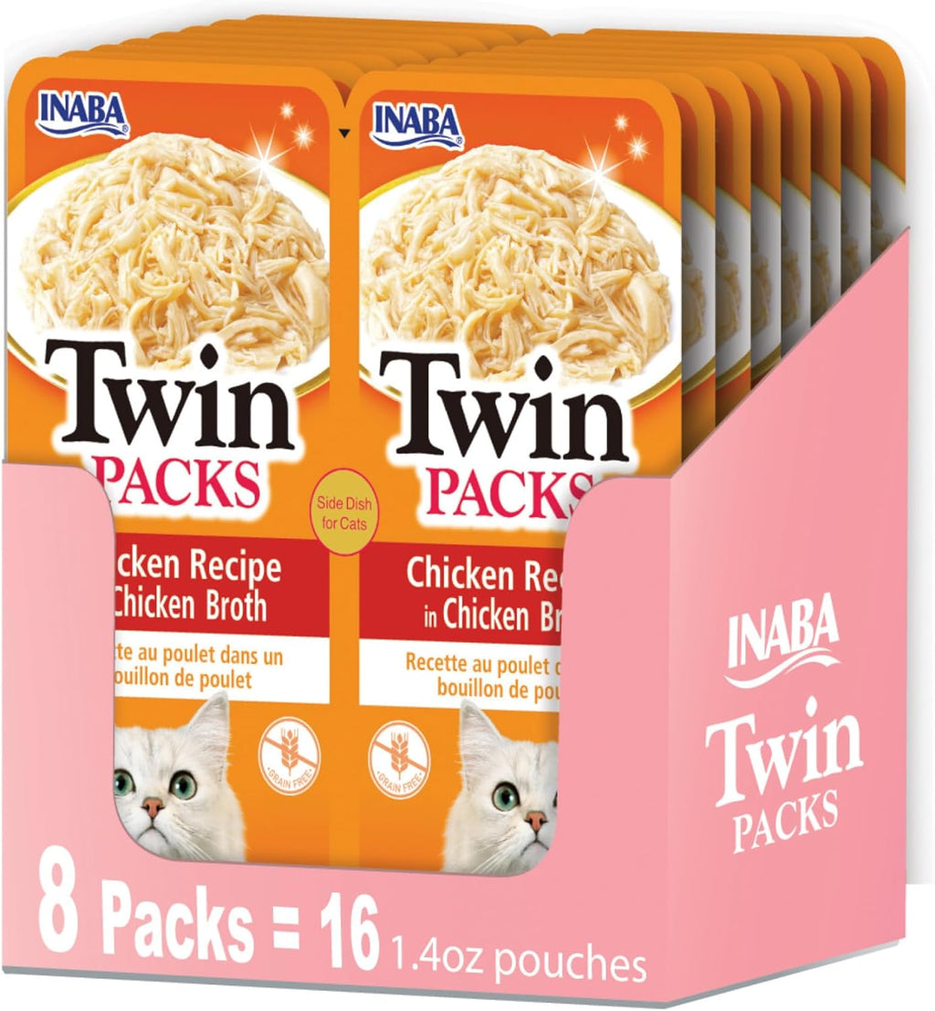 INABA Twin Packs for Cats, Side Dish/Topper Pouch, 1.4 Ounces per Serving, 16 Servings, Tuna & Chicken with Scallop Recipe in Scallop Broth - Image 9